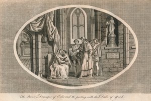 De koningin-weduwe van Edward IV neemt afscheid van haar zoon, de hertog van York, 1483, 1793 door Unbekannt