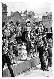 De Koningin die de Krim Medaille uitreikt, Horseguards Parade, Londen door Unbekannt