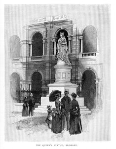 Het standbeeld van de koningin, Brisbane, Australië, 1886 door Unbekannt