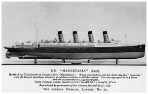 De RMS Mauretania, 20e eeuw door Unbekannt