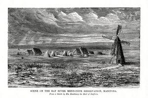 De Rat River Mennonietenreservaat, Manitoba, Canada, eind 19e eeuw door Unbekannt