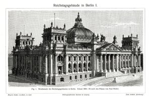 De Rijksdag, Berlijn, Duitsland, eind 19e eeuw door Unbekannt