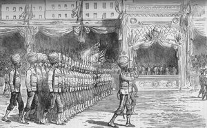 De Parade in Caïro: Mars van de Beloochees, ca. 1880 door Unbekannt