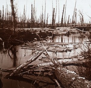 De rivier Ailette, Noord-Frankrijk, ca. 1914-ca. 1918 door Unbekannt