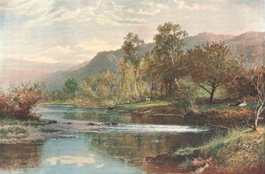 De rivier die uitmondt in Derwent Water, ca. 1902 door Unbekannt
