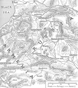 De Russisch-Turkse grenzen, 1915