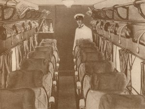 De salon van een Londen-Parijs vliegtuig, 1927