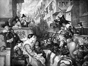 Het vertrek van de Train Bands uit Londen..., 1643, 19e eeuw door Unbekannt