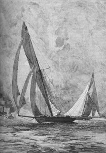 De Shamrock en de Columbia racen voor de America