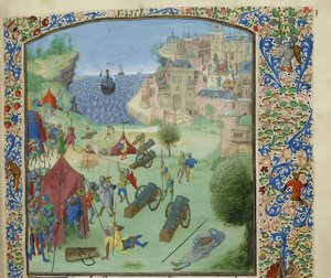 Het Beleg van Lissabon, 1384, ca. 1470-1475 door Unbekannt
