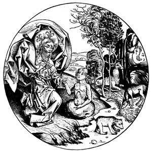 De zesde dag van de schepping, 1493 door Unbekannt