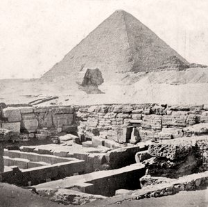 De Sfinx en de Grote Piramide, Egypte, begin 20e eeuw door Unbekannt