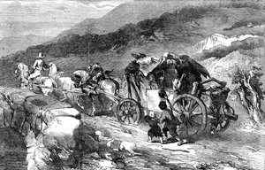 De Postkoets van de Vorige Eeuw, 1855 door Unbekannt