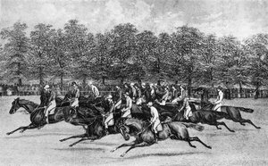 De start voor de St. Leger, 1851, 1911 door Unbekannt