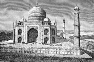 De Taj Mahal, Agra, India, 1895 door Unbekannt