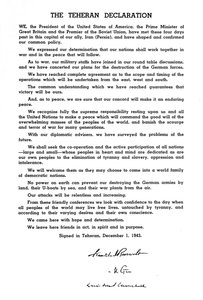 De Teheran Verklaring, 1943, 1945