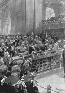 De dankdienst voor het herstel van de Prins van Wales...1872, 1901 door Unbekannt