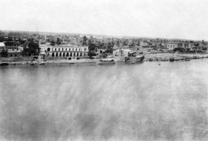 De rivier de Tigris vanaf het 31e Britse veldhospitaal, Bagdad, Mesopotamië, WOI, 1918 door Unbekannt