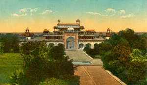 Het Graf van Akbar de Grote Alias Sikandra, Agra, ca. 1910 door Unbekannt