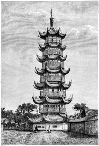 De Toren van Long-Hua, Shanghai, China, 1895 door Unbekannt