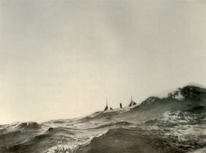 De sleepboot Koonya...in een zware zee, 1908, 1909 door Unbekannt