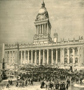 Het stadhuis: een openluchtconcert, 1898 door Unbekannt