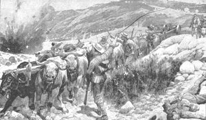 De Transvaal Oorlog, 1899-1901: De Bluejackets redden een kanon, 1901 door Unbekannt