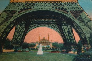 Het Trocadéro gezien onder de Eiffeltoren, Parijs, ca. 1920 door Unbekannt
