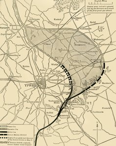 De Ypres Salient voor en na de Tweede Slag om Ieper..., Eerste Wereldoorlog, 1915, c1920 door Unbekannt