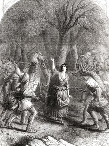 De ontvoering en latere moord op Jennie alias Jane McCrea door Indianen in 1777 tijdens de Amerikaanse Onafhankelijkheidsoorlog door Unbekannt