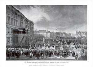 De troonsbestijging van Frederik Willem IV van Pruisen, 15 oktober 1840 door Unbekannt