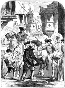 De arrestatie van Charles Belleisle in Elbingerode, Duitsland, 1744 19e eeuw