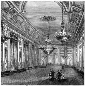 De balzaal in Willis Rooms, Londen, 1891