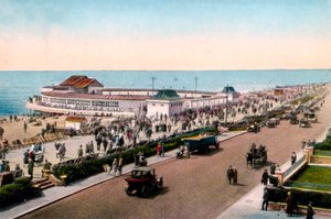 De muziektent en promenade, Worthing, West Sussex, begin 20e eeuw door Unbekannt