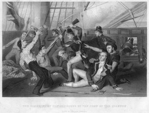 Het enteren van HMS Chesapeake door de bemanning van HMS Shannon, 1813