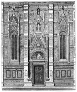 De canonieke poort van de Basiliek van Santa Maria del Fiore, Florence, Italië, 1882 door Unbekannt