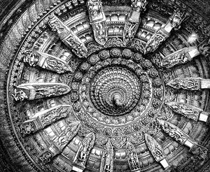 Het plafond van een Jaina heiligdom in Mount Abu, Rajasthan, India, 1895