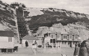De kliflift in Bournemouth, Dorset, begin 20e eeuw