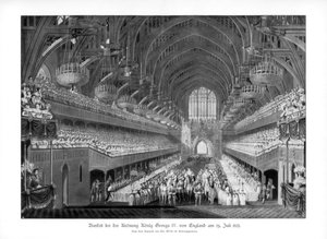 De kroningsbanket van George IV in Westminster Hall, Londen, 19 juli 1821 door Unbekannt