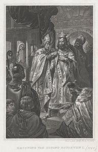 De kroning van Boudewijn I op eerste kerstdag 1100, 19de eeuw