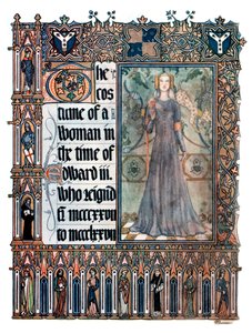 Het kostuum van een vrouw in het bewind van Edward III door Unbekannt