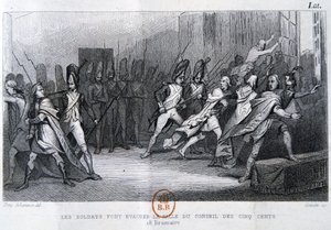 De staatsgreep van de 18e Brumaire 9 november, 1799, 19e eeuw door Unbekannt