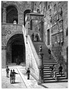 De binnenplaats van de Bargello, Florence, Italië, 1882 door Unbekannt
