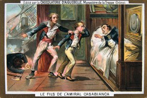 De dood van admiraal Casabianca en zijn zoon in de Slag bij de Nijl, 1798, 19e eeuw door Unbekannt