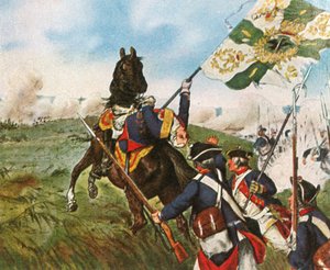 De dood van Schwerin in Praag, 6 mei 1757 door Unbekannt