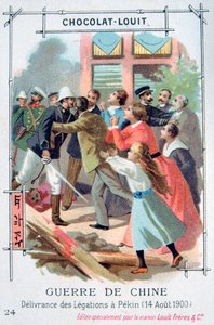 De bevrijding van het diplomatieke personeel in Peking, China, Bokseropstand, 14 augustus 1900 door Unbekannt