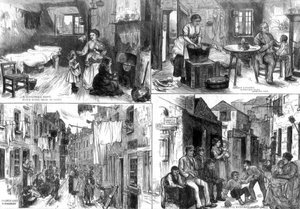 De woningen van de armen in Londen, 1875 door Unbekannt