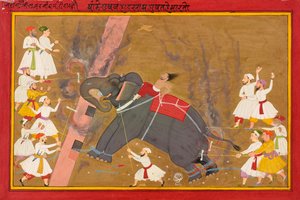 De Olifant Khanderao Bahadur Doodt Sham Mahavat door Unbekannt