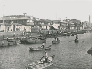 De ingang van het Suezkanaal bij Port Said, Egypte, 1895 door Unbekannt