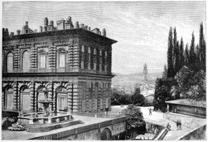 De gevel van de Ammanati, Pitti-paleis, Florence, Italië, 1882 door Unbekannt